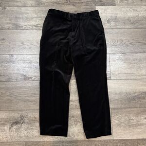 Vintage 90s Polo Ralph Lauren Black Velvet Velour Pants Trousers Pants Men 36x29